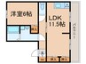 ベルビュ－仁川 1LDKの間取り