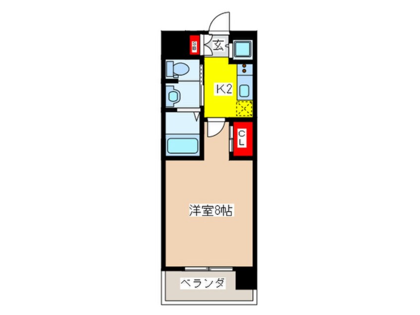 間取図 エスライズ北堀江スワン(504)