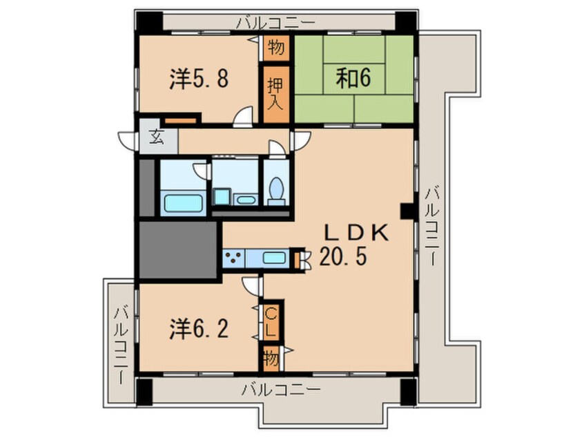 間取図 ミストラル芦屋東山