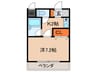 ハイツフルブルームⅡ 1Kの間取り