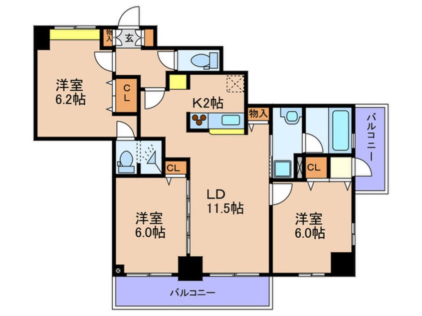 間取図 コンフォ－ト大阪天満宮