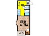 クワイエット赤井 1Kの間取り
