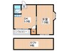 フォンタル高宮 1DKの間取り