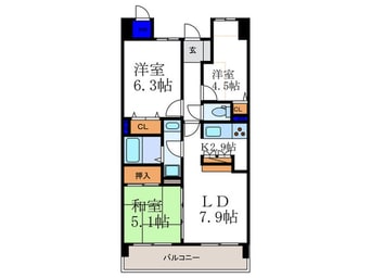 間取図 パインフィ－ルド西京極