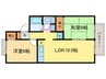 ウエストヴューC棟 2LDKの間取り