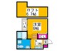 ウィステリアージュ堺東 1Kの間取り
