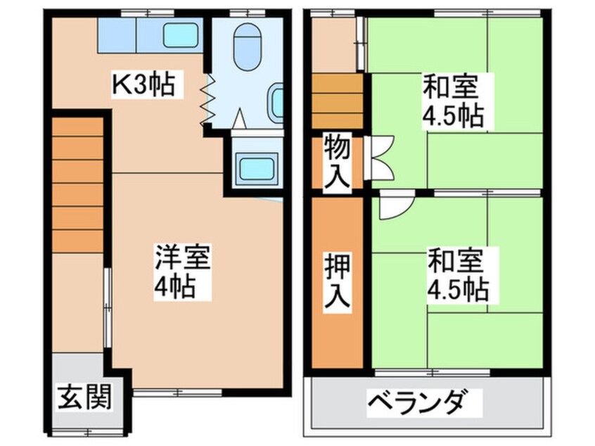 間取図 守口市大宮通２丁目テラスハウス