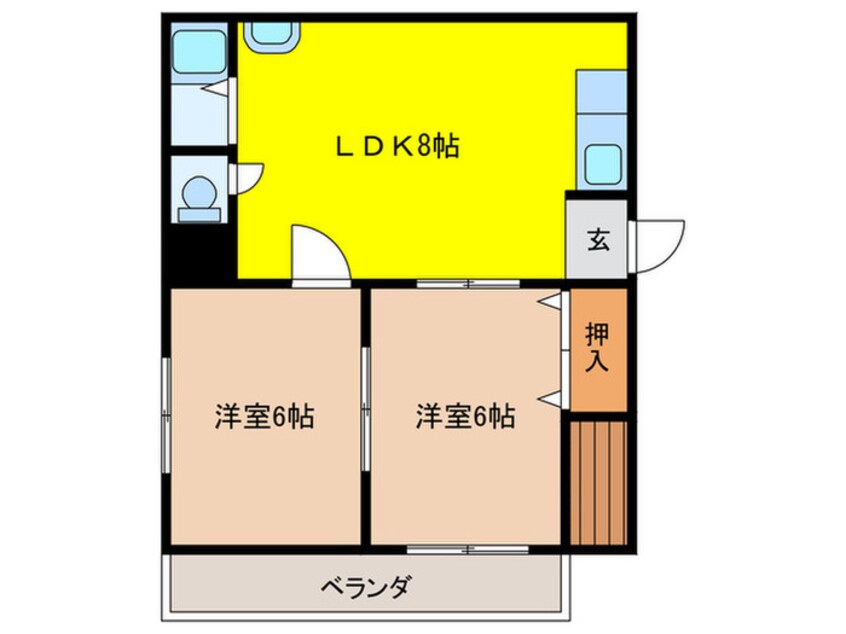 間取図 ニッコ－ハイツ俊徳