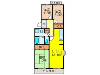 間取図 カ－サベルデ南春日丘