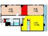 笹部ビル 2LDKの間取り