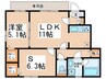 マメゾン阿倍野Ⅱ 1LDK+Sの間取り