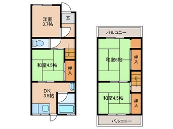 間取図 稲葉１丁目貸家