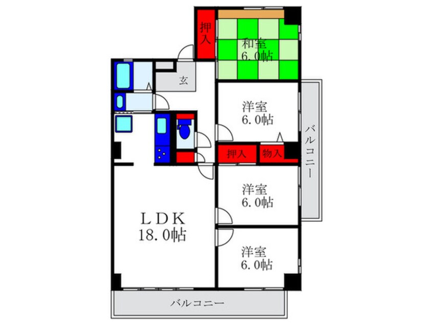 間取図 グリ－ンコスモ1号館