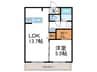 カーサ・西泉丘A棟 1LDKの間取り