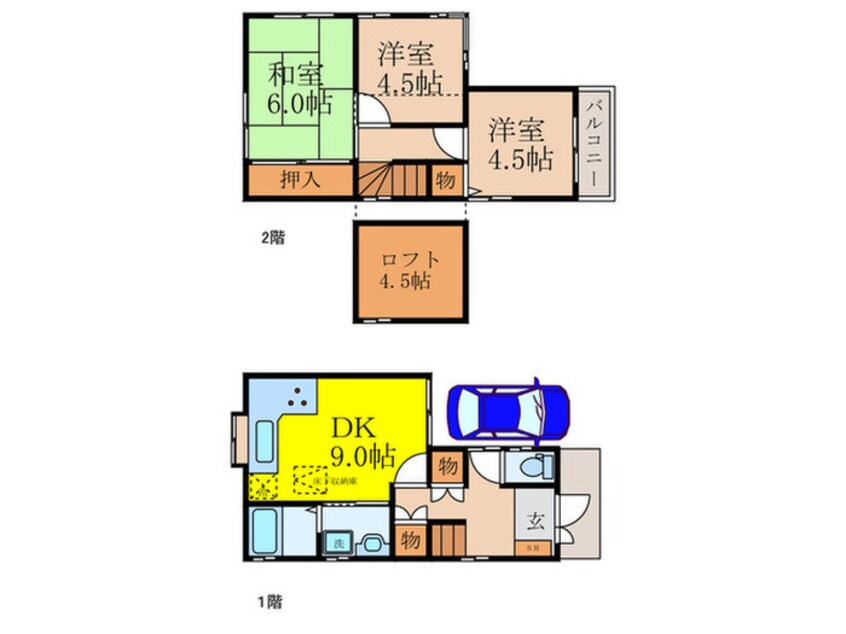 間取図 東大寺2丁目貸家