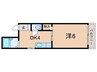 シティガーデン 武庫之郷 1DKの間取り
