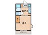 コートアゼリアＢ棟 1DKの間取り