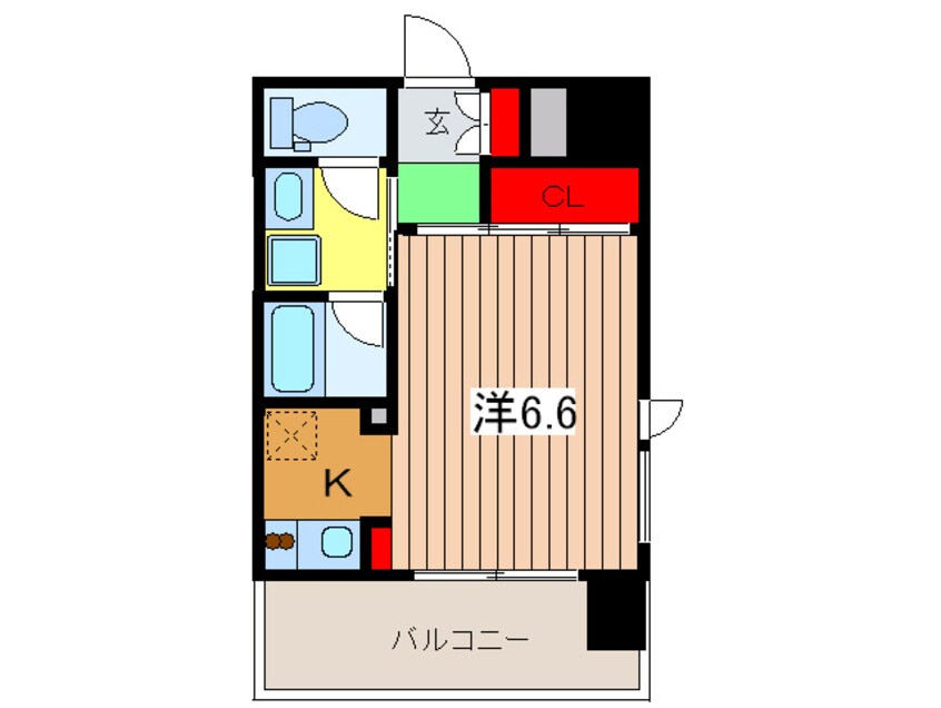 間取図 ｼﾞｭﾈ-ｾﾞ京町堀ﾊﾟ-ｸｻｲﾄﾞ(201)