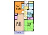 翔開マンション 2DKの間取り