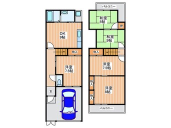 間取図 私部西2丁目貸家