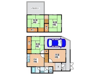 間取図 私部西3丁目貸家