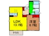 シャ－メゾンソレイユ 1LDKの間取り
