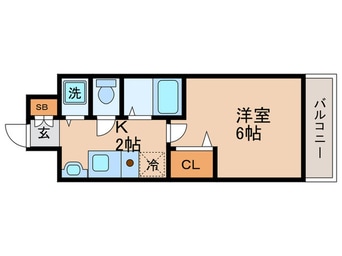間取図 ﾌﾟﾚｻﾝｽ阿波座ｽﾃｰｼｮﾝﾌﾛﾝﾄ(401)