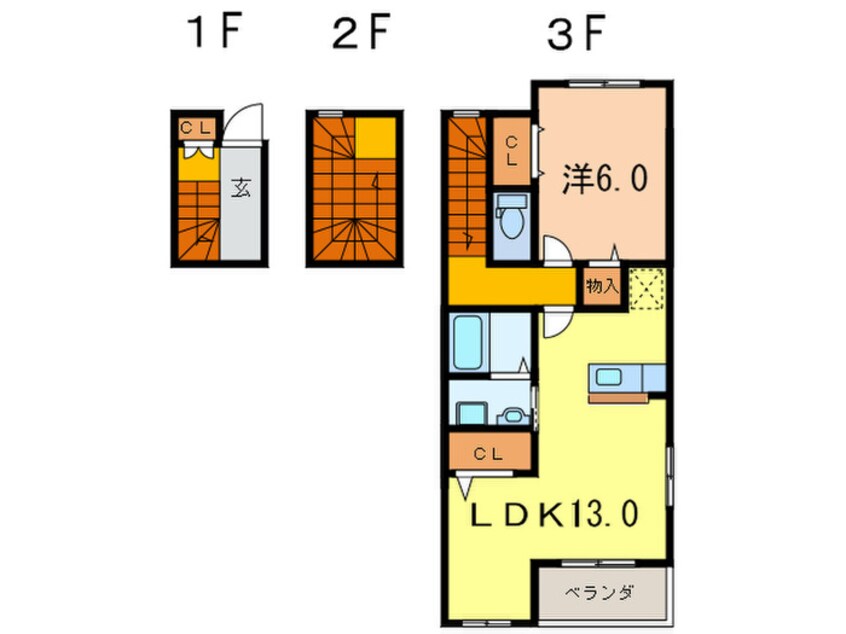 間取図 ラ　サクセション宝塚