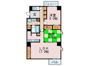 間取図 ﾌｧﾐｰﾙﾊｲﾂ緑地公園(1407)