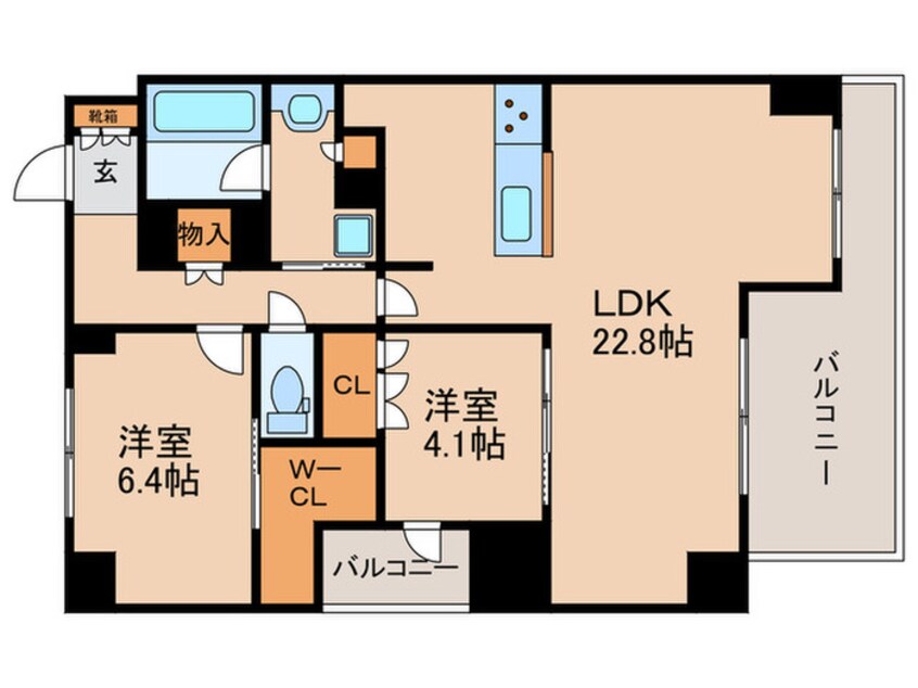 間取図 ジオ大津　京町（1401）