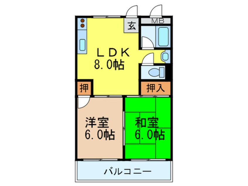 間取図 グリ－ンハイツ竹園