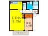 クラインガルテンB棟 1LDKの間取り