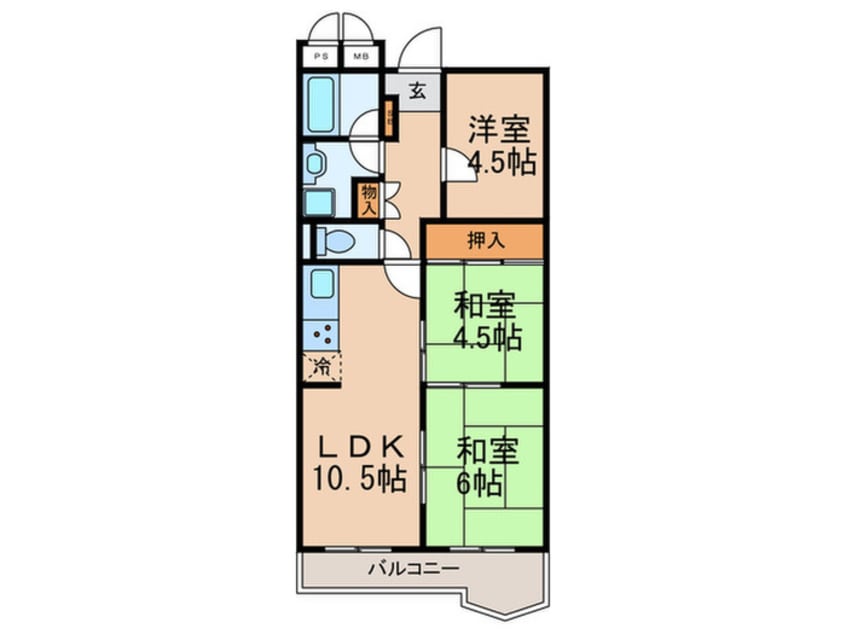 間取図 グリーン北塩屋(108)