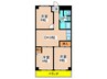 ローザ高屋 3DKの間取り
