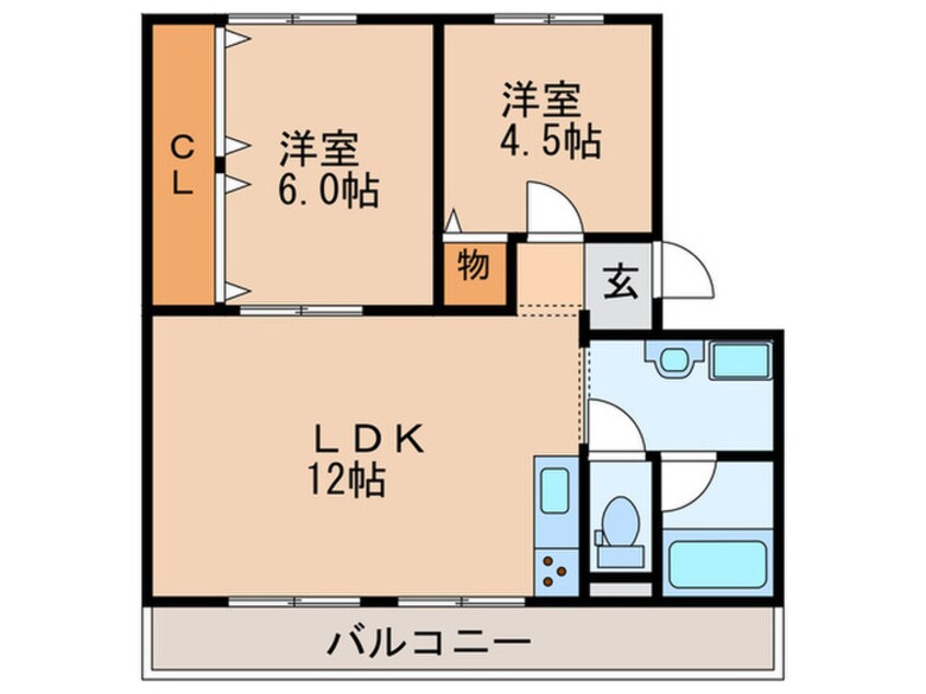 間取図 新北野第1コーポA棟（1114）