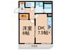 浜ハイツ 1DKの間取り