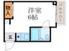 コーポグランブルー 1Rの間取り