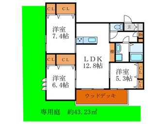 間取図 シャーメゾン岩倉南