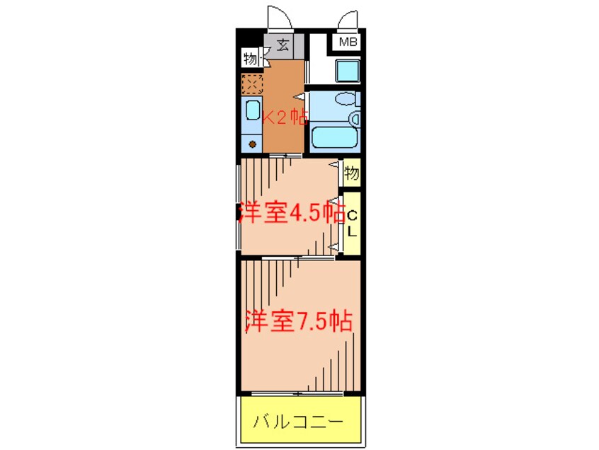 間取図 ホ－ムポ－ト朝日