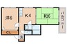 野田ハイツ 2Kの間取り
