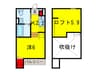 アルカンシエル 1Kの間取り