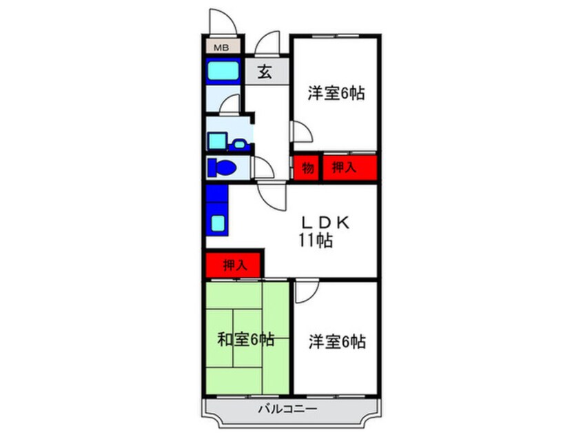 間取図 ﾍﾞﾙﾌｫ‐レ永楽荘