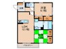 メープル住吉 2LDKの間取り