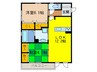 メープル住吉 2LDKの間取り