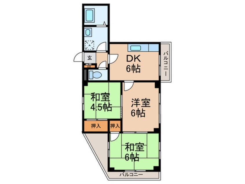 間取図 金盃第２ビル高羽荘
