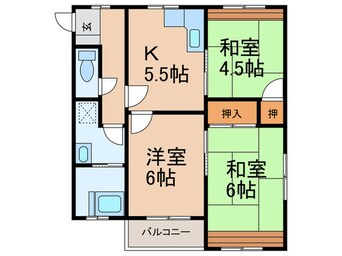 間取図 金盃第２ビル高羽荘