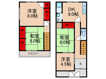 間取図 水走貸家