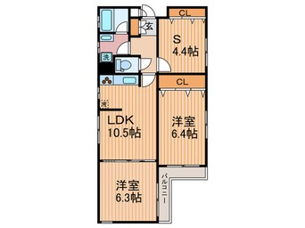 間取図 セザール麩屋町(501)