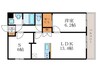 仮）nukumori桂川南 1LDK+Sの間取り