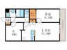 仮）nukumori桂川南 1LDK+Sの間取り